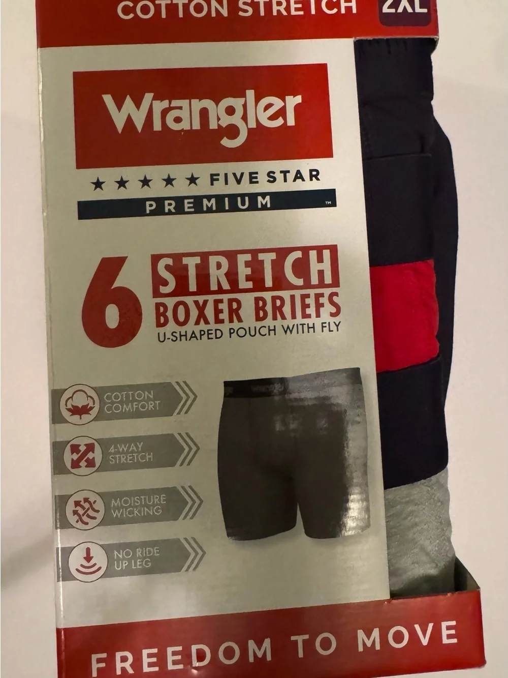 Wrangler Cotton Stretch Boxer Brief Set, Boxer Briefs Underwear for Men, 6 Pack